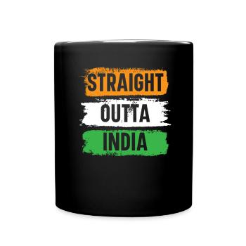 Straight Outta Indien Happy Republic Day Indian - Tasse einfarbig - Schwarz - Vorne
