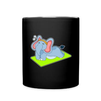 Elephant Workout Gymnastics Fitness - Full Colour Mug - black - Front