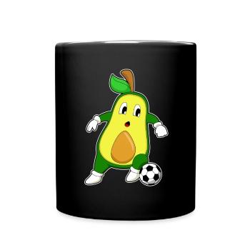 Avocado Fußballspieler Fußball - Tasse einfarbig - Schwarz - Vorne
