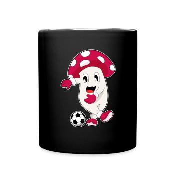 Mushroom Soccer Player Soccer - Full Colour Mug - black - Front