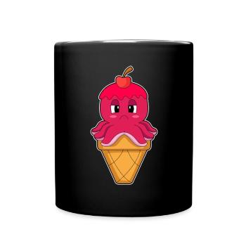 Krake Waffeleis  - Tasse einfarbig - Schwarz - Vorne