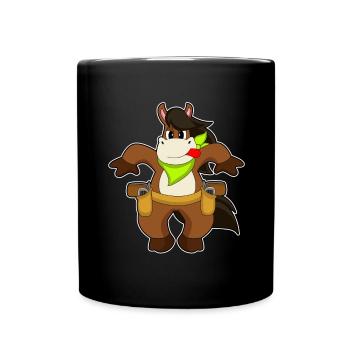 Cheval Cowboy Pistolet - Mug uni - noir - Devant