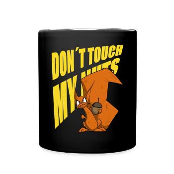 drôle d’écureuil chemise autocollant hommes dictons - Mug uni - noir - Devant