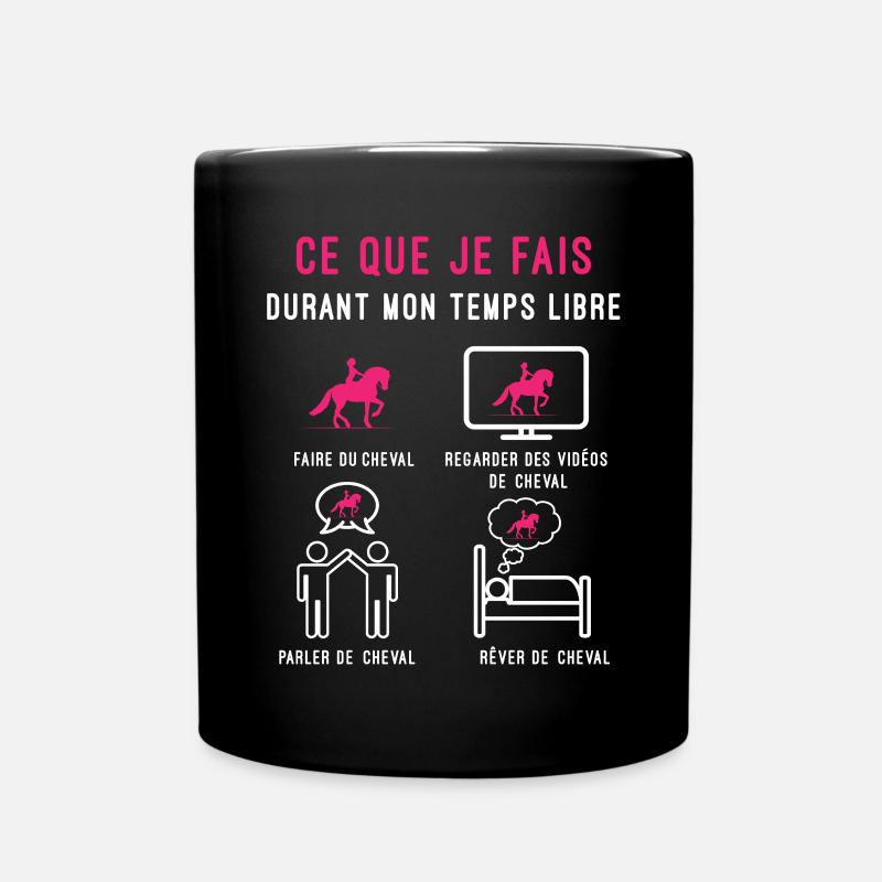 cheval temps libre cadeau cavalière femme - Mug uni - noir
