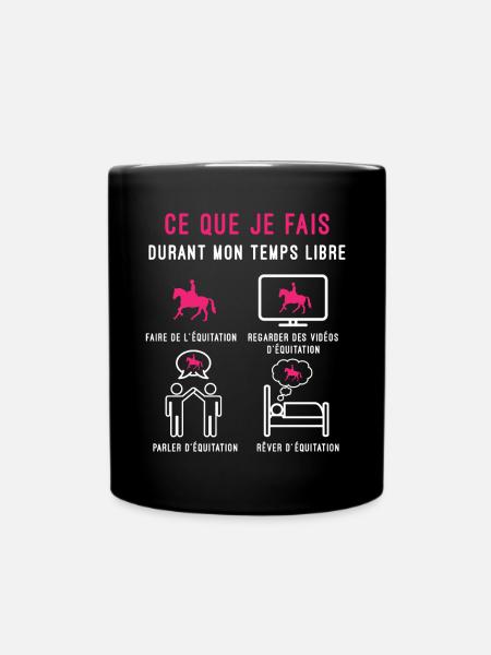 équitation temps libre cadeau cavalière femme - Mug uni - noir