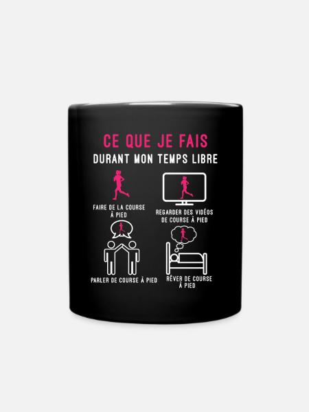 course temps libre cadeau coureuse femme - Mug uni - noir