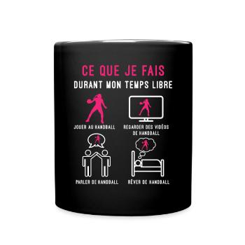 handball temps libre cadeau handalleuse femme - Mug uni - noir - Devant