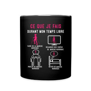marche nordique temps libre cadeau marcheuse femme - Mug uni - noir - Devant