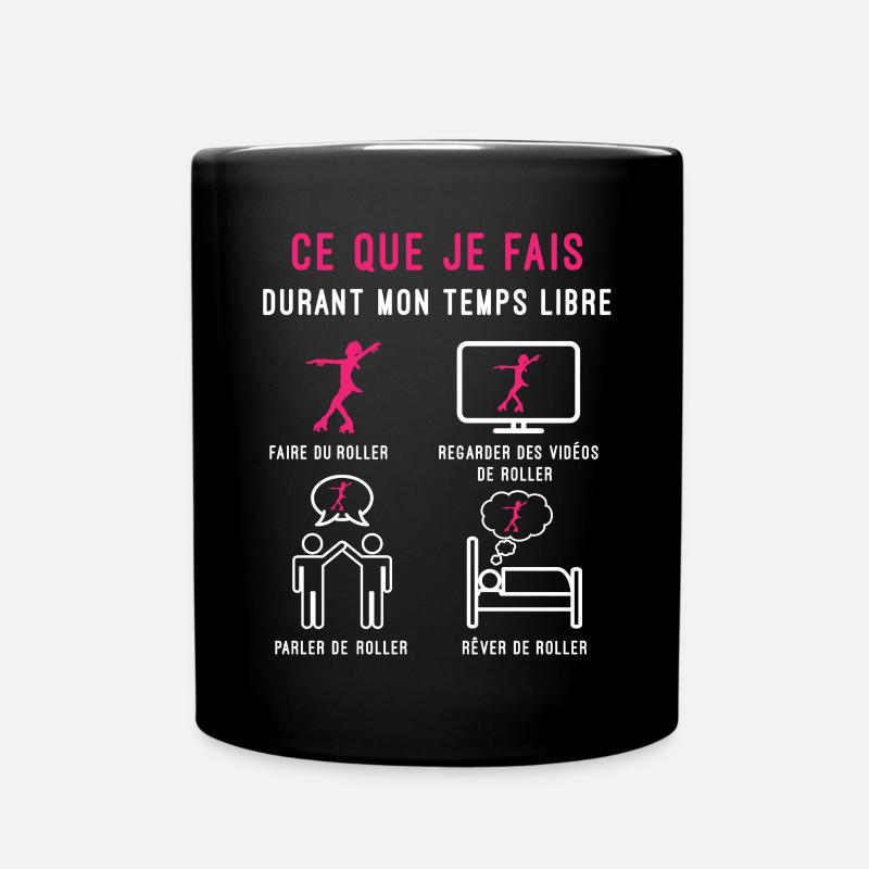 roller temps libre cadeau patineuse femme - Mug uni - noir