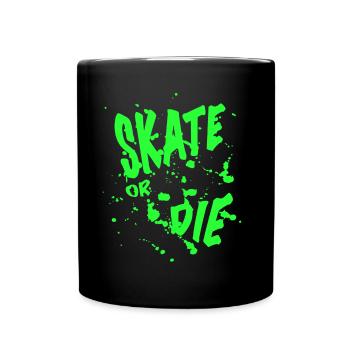 Skater Shirt Skateboard Hommes Femmes SKATE OR DIE - Mug uni - noir - Devant