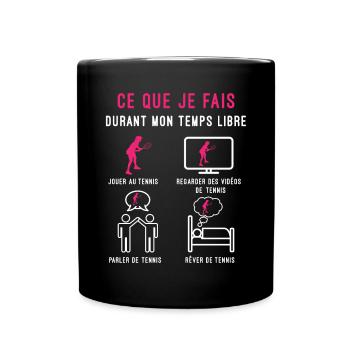 tennis temps libre cadeau tenniswoman femme - Mug uni - noir - Devant