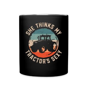Farming Farmer Tractor Vintage - Tasse einfarbig - Schwarz - Vorne