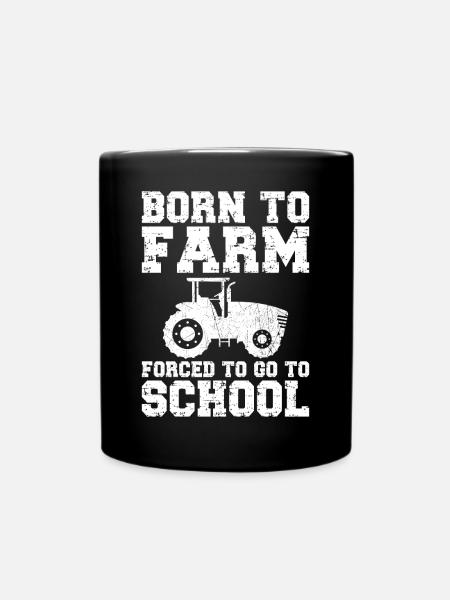 Farming Farmer Vintage Tractor - Full Colour Mug - black