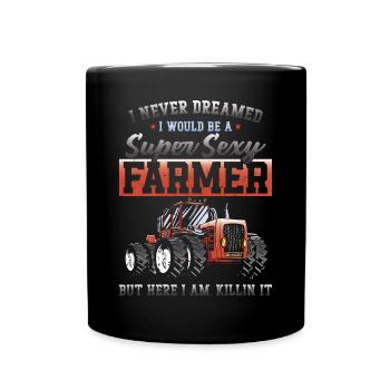 Farming Farmer Vintage Tractor I - Full Colour Mug - black - Front