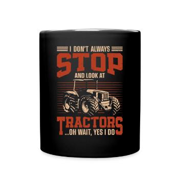 Farming Farmer Vintage Tractor I - Full Colour Mug - black - Front