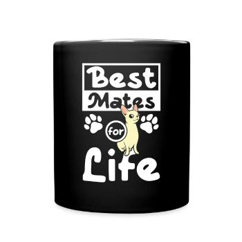 Best mates for life dog chihuahua - Full Colour Mug - black - Front