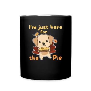 thanksgiving day outfits turkey Labrador with pie - Full Colour Mug - black - Front