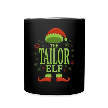 Schneider Weihnachtself - Tasse einfarbig - Schwarz - Vorne