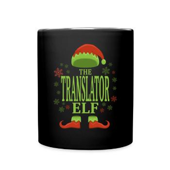 Traducteur Elfe de Noël - Mug uni - noir - Devant