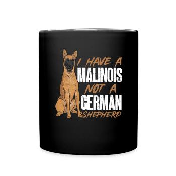 Malinois Belgian Shepherd Mechelaar Dog - Full Colour Mug - black - Front