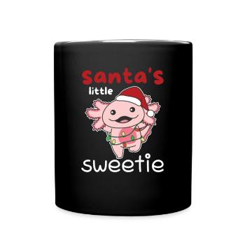 Axolotl Christmas Santa's little sweetie - Full Colour Mug - black - Front