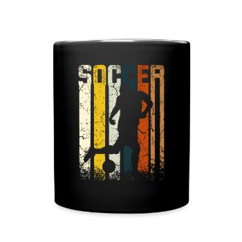 Football vintage rétro - Mug uni - noir - Devant
