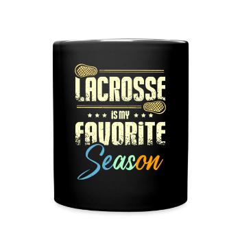 Lacrosse is my favorite season - Tasse einfarbig - Schwarz - Vorne