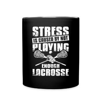 Le stress est causé par le fait de ne pas jouer suffisamment à la crosse - Mug uni - noir - Devant