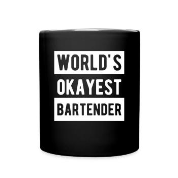 Worlds Okayest Barman Shirt Bartender Cadeau - Mug uni - noir - Devant