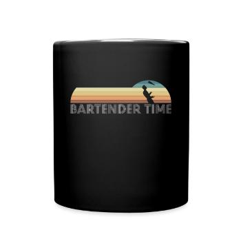 Vintage Retro Bartender Time Barkeeper - Full Colour Mug - black - Front