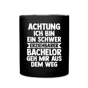 Student Akademiker Uni Abschlussfeier Bachelor - Tasse einfarbig - Schwarz - Vorne