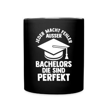 Student Akademiker Kuh Uni Abschlussfeier Bachelor - Tasse einfarbig - Schwarz - Vorne