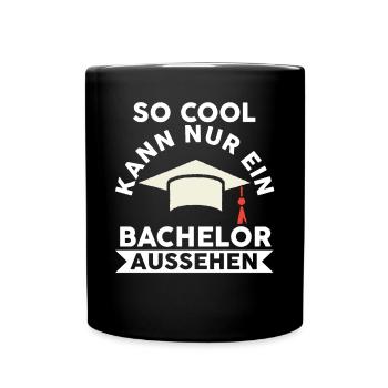 Student Akademiker Uni Abschlussfeier Bachelor - Tasse einfarbig - Schwarz - Vorne