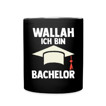Student Akademiker Uni Abschlussfeier Bachelor - Tasse einfarbig - Schwarz - Vorne
