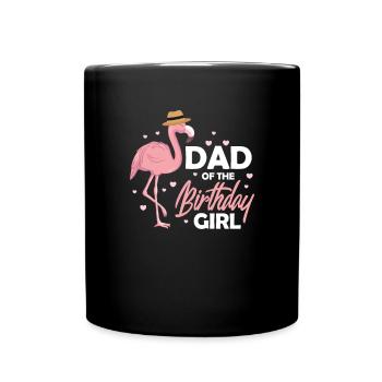 Flamingo Father Birthday Pink Bird Gift - Full Colour Mug - black - Front