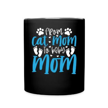 De Cat Mom à Baby Mom Cat Mama Grossesse Maman - Mug uni - noir - Devant