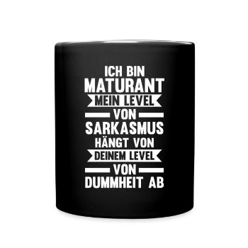 Maturant Schulabschluss Matura - Tasse einfarbig - Schwarz - Vorne
