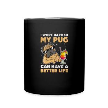 Pug - Full Colour Mug - black - Front