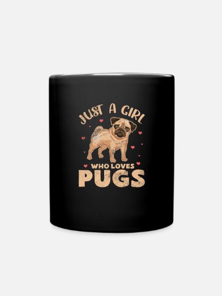 Mops - Tasse einfarbig - Schwarz