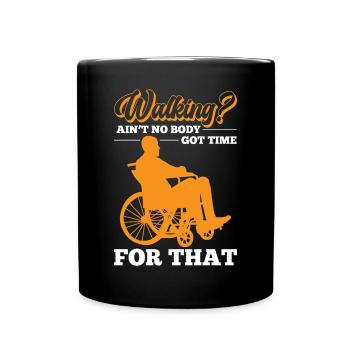 Drôle de lésion de la moelle épinière Blessure de la moelle épinière en fauteuil roulant - Mug uni - noir - Devant