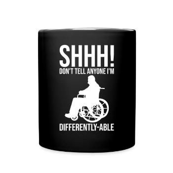 Drôle de lésion de la moelle épinière Coupe transversale du fauteuil roulant - Mug uni - noir - Devant