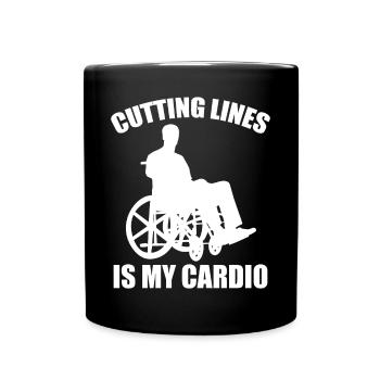 Drôle de lésion de la moelle épinière Coupe transversale du fauteuil roulant - Mug uni - noir - Devant