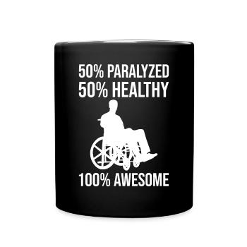 Drôle de lésion de la moelle épinière Coupe transversale du fauteuil roulant - Mug uni - noir - Devant