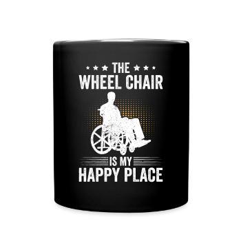 Drôle de lésion de la moelle épinière Coupe transversale du fauteuil roulant - Mug uni - noir - Devant