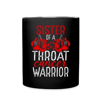 Sister Throat Cancer Awareness Sibling Twin - Full Colour Mug - black - Front