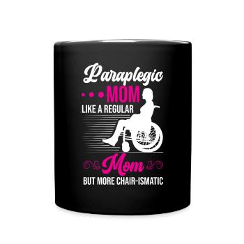 Drôle de lésion de la moelle épinière Coupe transversale du fauteuil roulant - Mug uni - noir - Devant