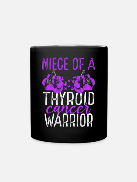 Niece Thyroid Cancer Awareness Aunt Uncle - Tasse einfarbig - Schwarz