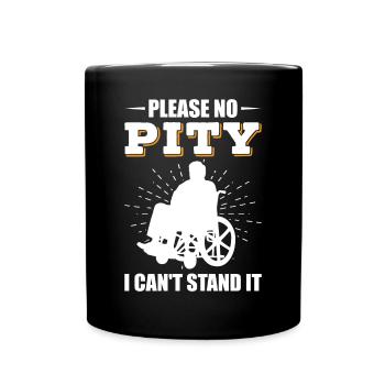 Drôle de lésion de la moelle épinière Coupe transversale du fauteuil roulant - Mug uni - noir - Devant