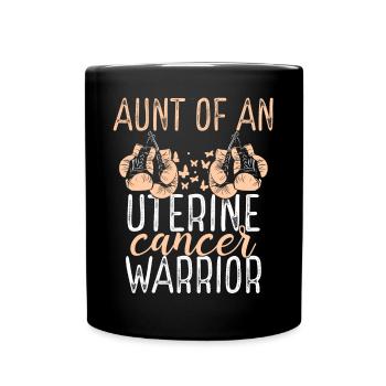 Aunt Uterine Cancer Awareness Niece Nephew - Tasse einfarbig - Schwarz - Vorne