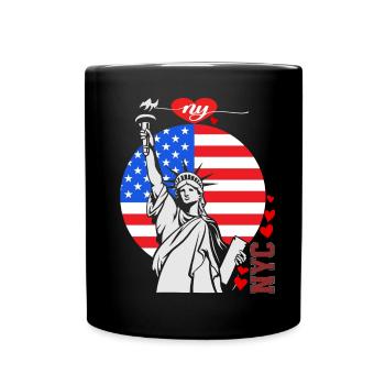 NY Souvenir New York City Manhattan États-Unis - Mug uni - noir - Devant